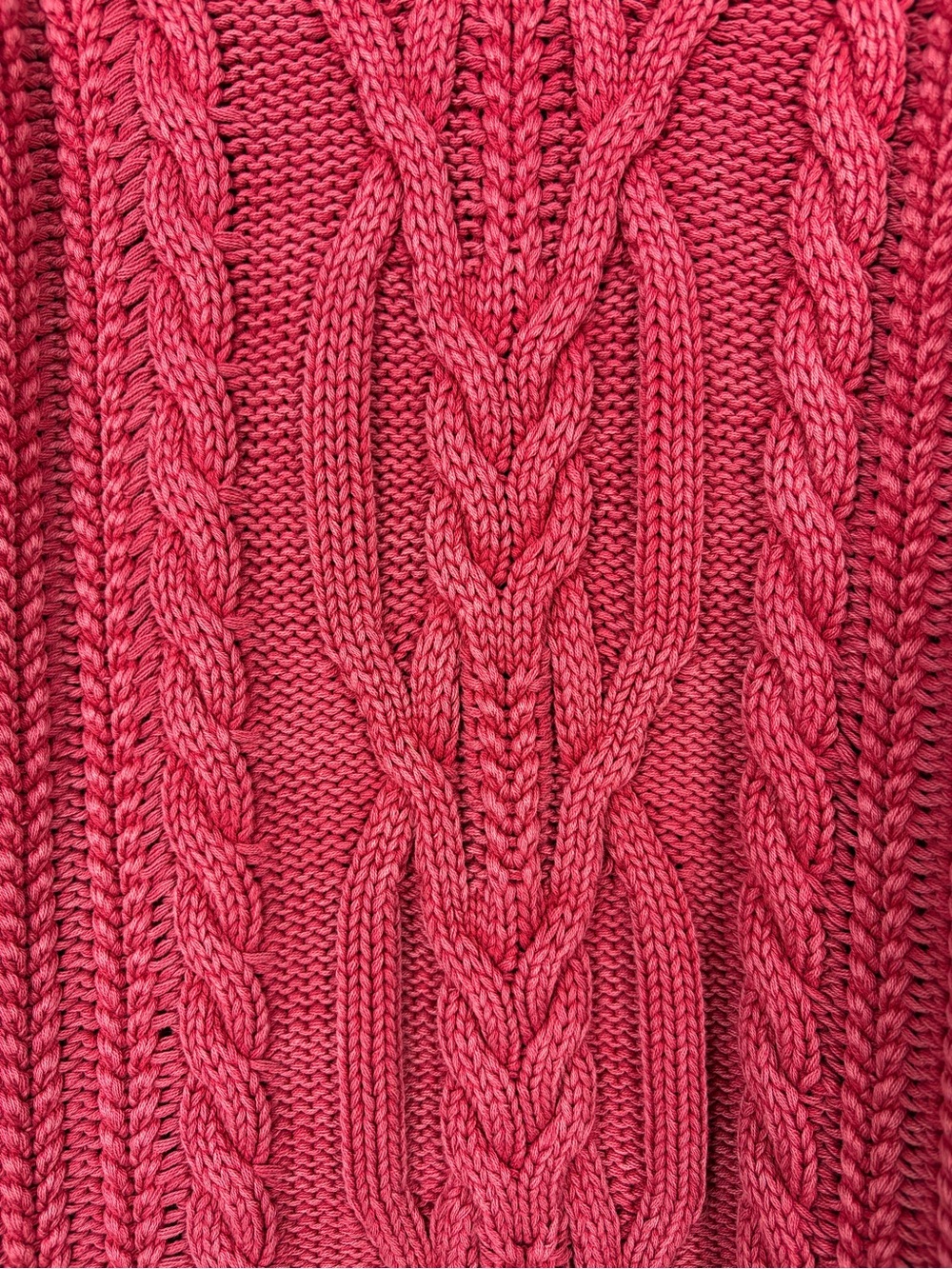 Free People Frankie Cotton Cable Knit Crewneck Sweater in Sour Cherry XL - Picture 4 of 7